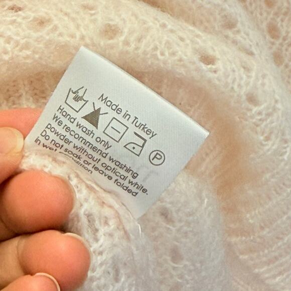 RAGDOLL LA Mohair Blend A Fuzzy Light Pink Pullover Sweater XS - Picture 8 of 8